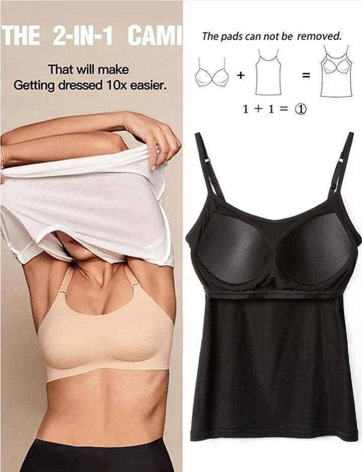 ??LAST DAY SALE 50% OFF - Loose-fitting Tank Top With Built-in Bra??BUY 3 PAY 2 (CODE: A7)
