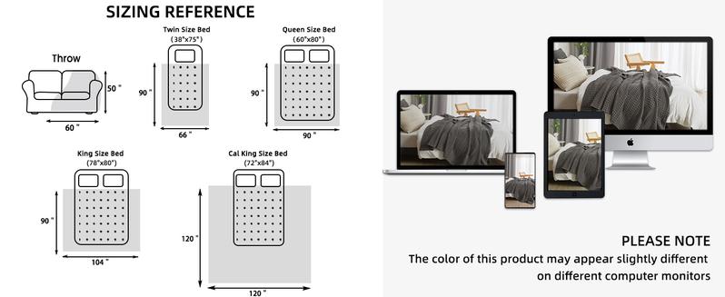 Product Introduction of PHF 100% Cotton Weave Waffle Blanket, Aesthetic Soft Woven and Breathable Blanket for Bed Sofa Home Decor for for All Season 13