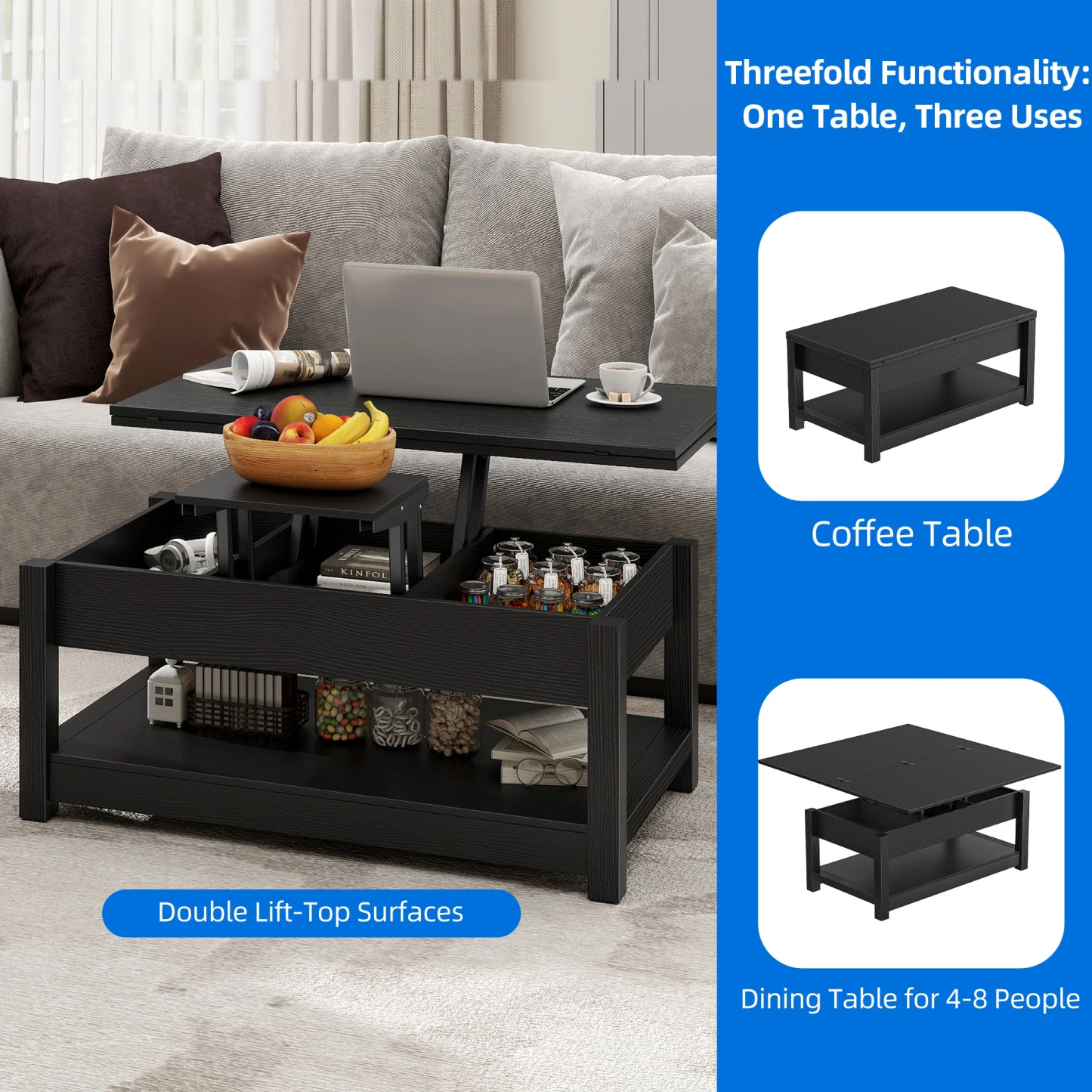 🎉Last day clearance sale💝Buy 2 Get 2 Free ✨3 in 1 Multi-Function Lift Top Coffee Tables with Storage