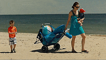 2-in-1 beach chair lounger wagon combo - Beach Chair Doubles as a Wagon For Easy Beach Trips