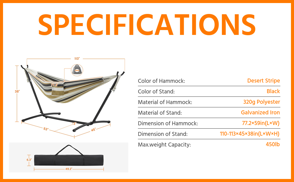 Double Hammock and Stand Set