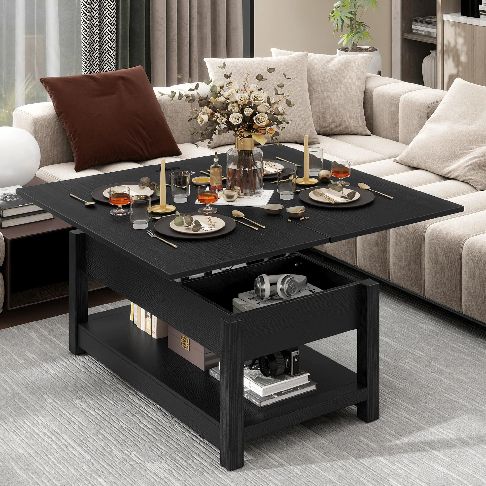 🎉Last day clearance sale💝Buy 2 Get 2 Free ✨3 in 1 Multi-Function Lift Top Coffee Tables with Storage