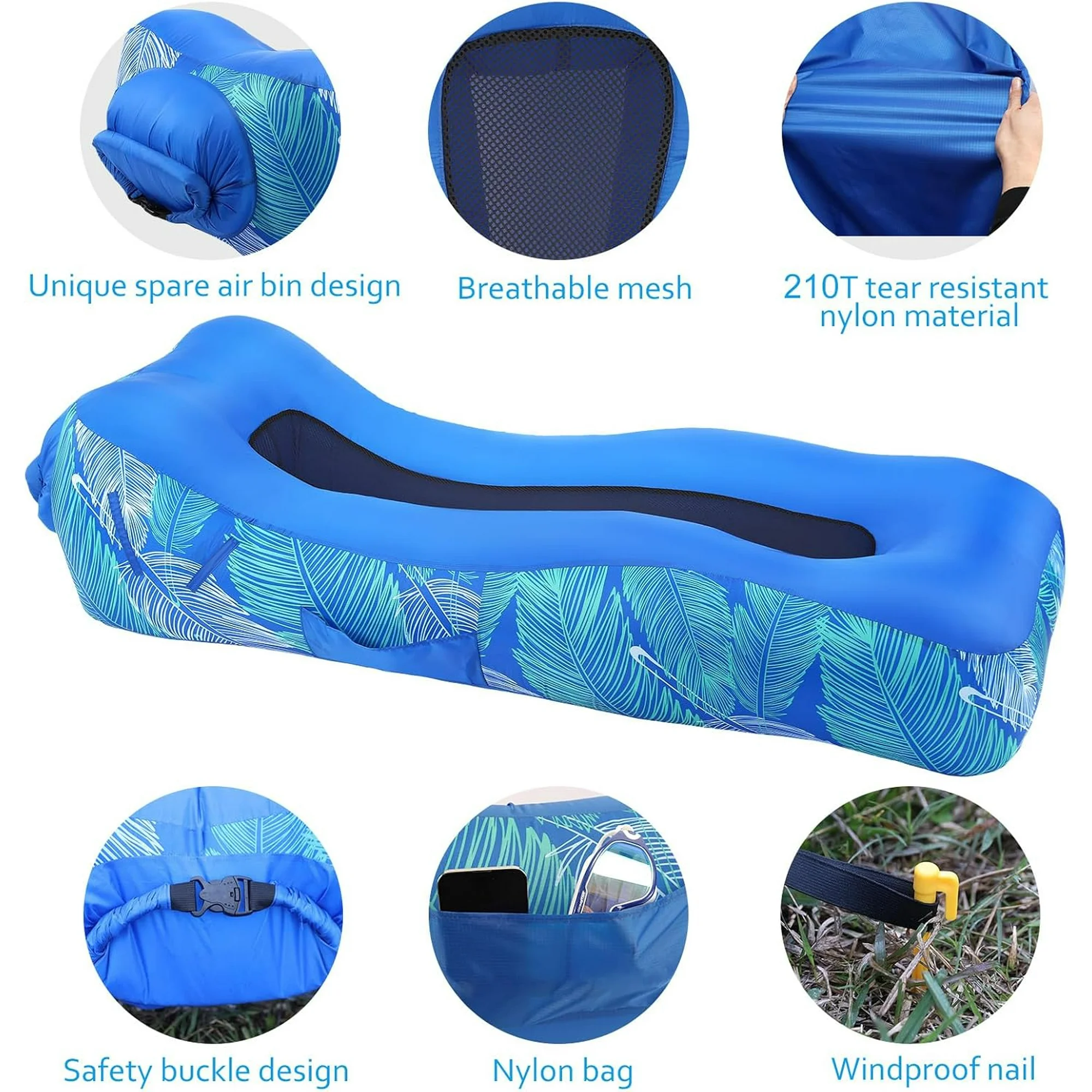 💝Summer Hot Sale💝Buy 2 Get 2 Free🏊Inflatable Lounger Air Sofa with Sun-Shade Tent