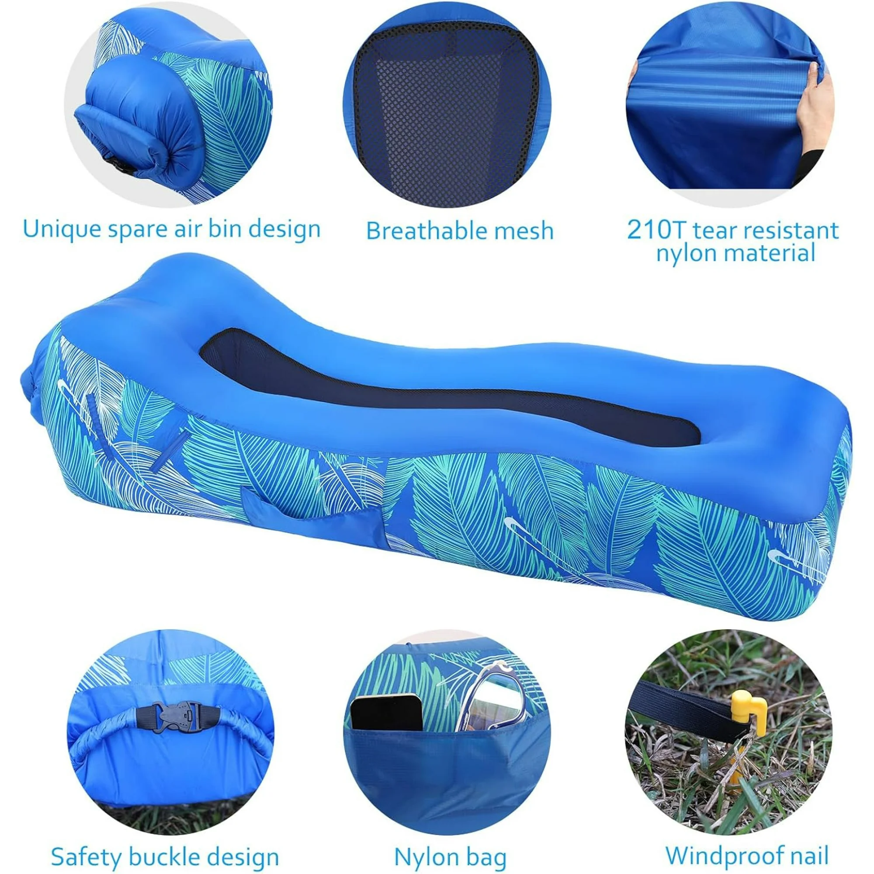 💝Summer Hot Sale💝Buy 2 Get 2 Free🏊Inflatable Lounger Air Sofa with Sun-Shade Tent
