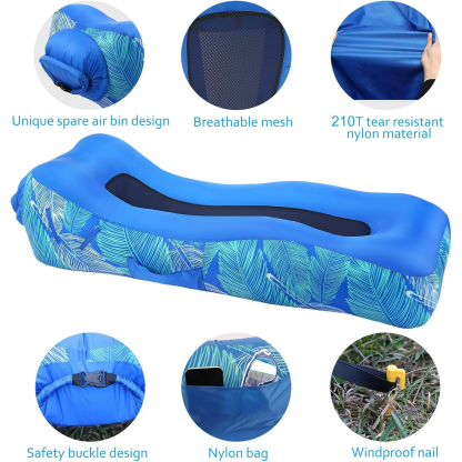 💝Summer Hot Sale💝Buy 2 Get 2 Free🏊Inflatable Lounger Air Sofa with Sun-Shade Tent