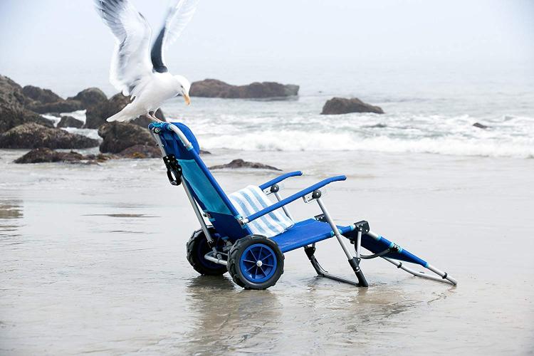 2-in-1 beach chair lounger wagon combo - Beach Chair Doubles as a Wagon For Easy Beach Trips