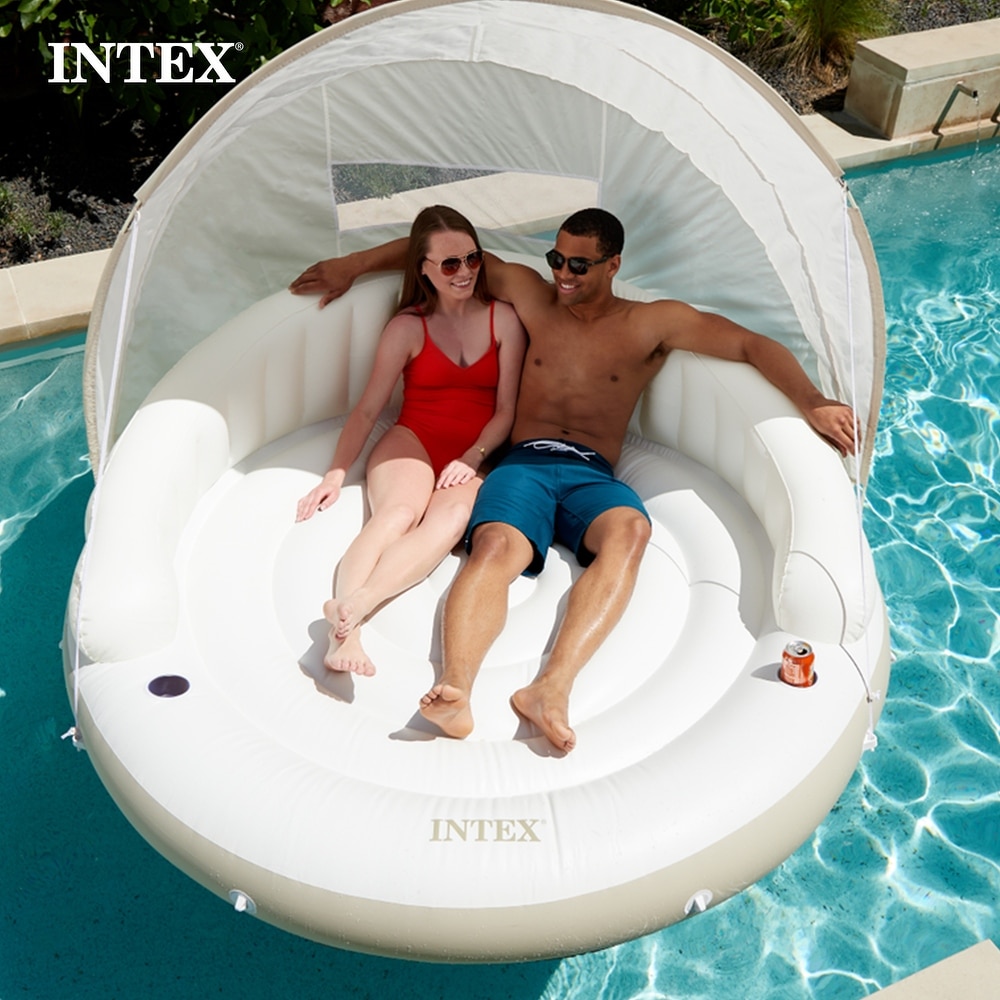 zoom 1 of undefined, Intex Inflatable Canopy Island Float Lounge, 78.5" x 59" - 21.85