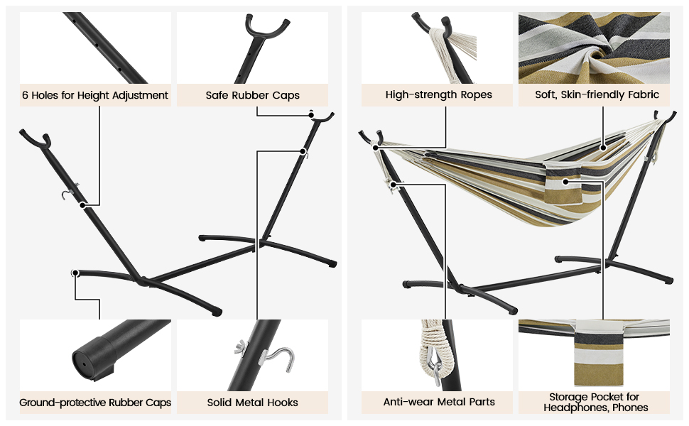 Double Hammock and Stand Set