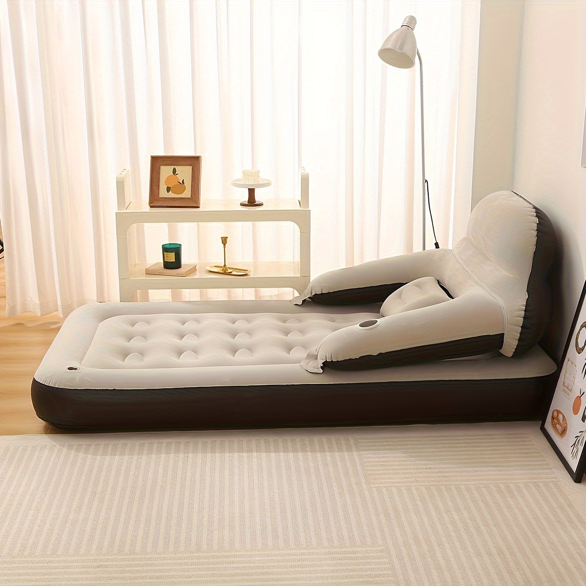 Inflatable Air Mattress with a Headboard And Pillows