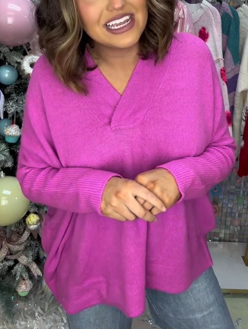 V Neck Ultra Comfy Slouchy Sweater (Buy 2 Free Shipping)-boocean.com