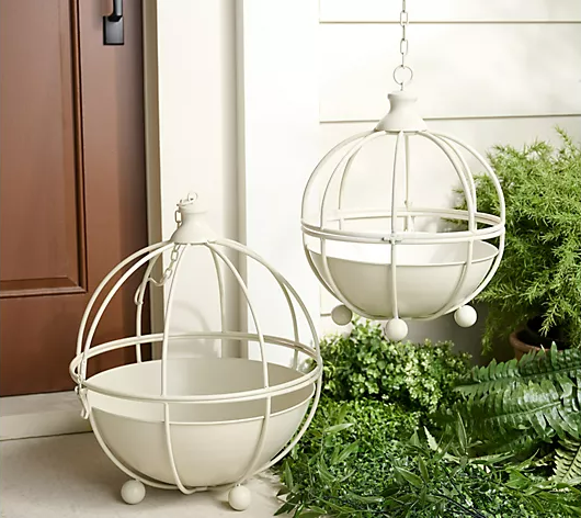 Garden Reflections Set of 2 Domed Metal Plant Cages
