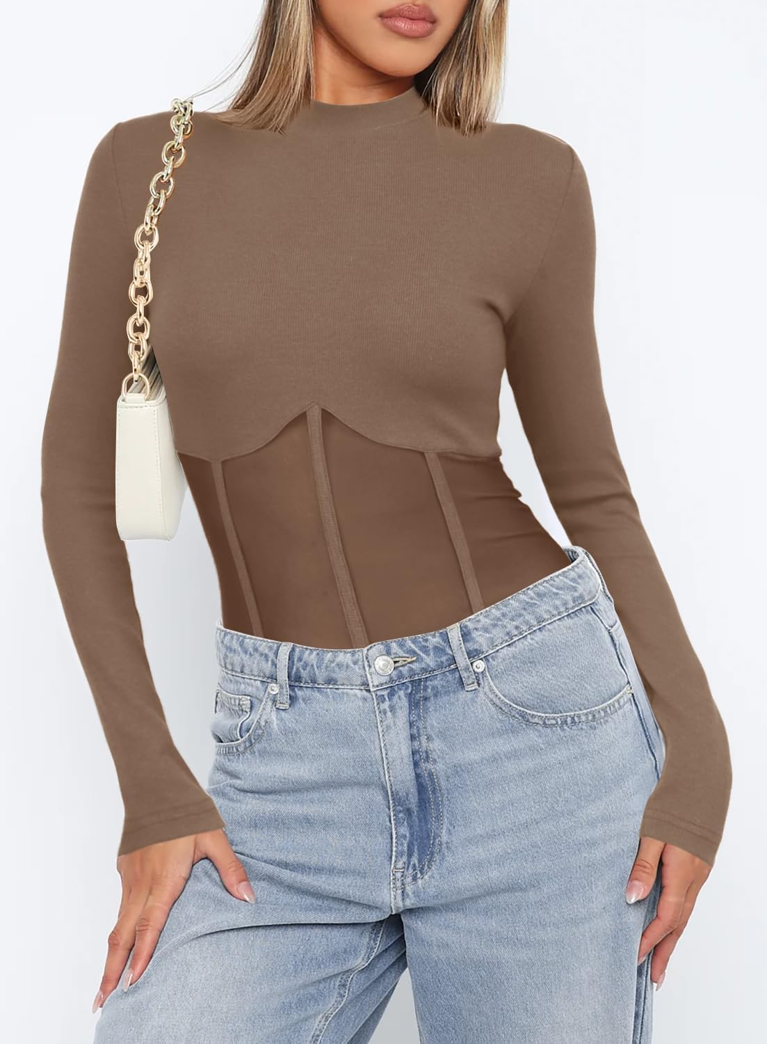🔥Women Sexy Mesh Sheer Panels Bodysuits (Buy 2 Free Shipping)-boocean.com