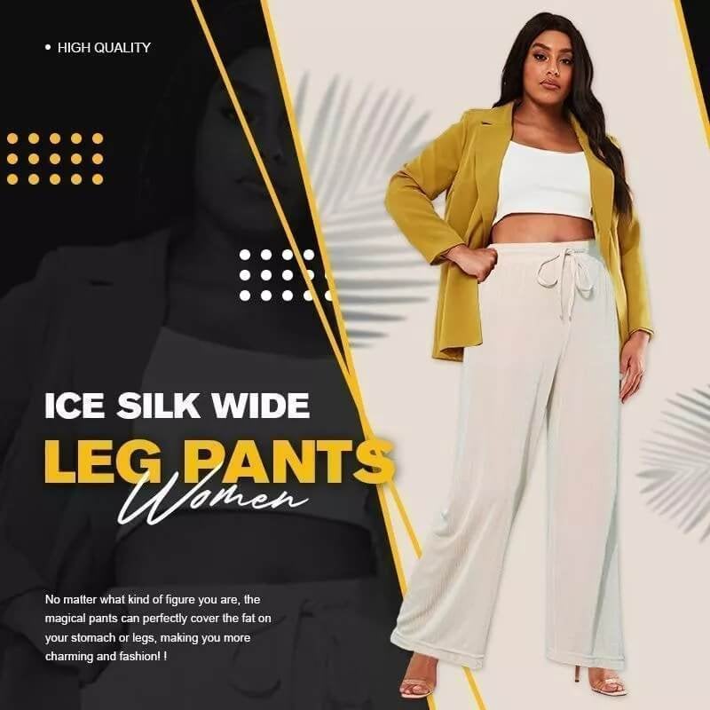 2023 Ladies Ice Silk Wide Leg Pants (Get 3 Pants For Only $39.98)-boocean.com