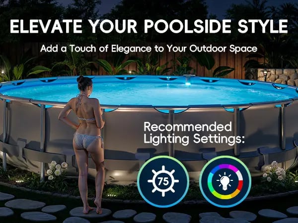 Product Introduction of Poolhacker Poolside Solar light, Solar Light for Swimming Pool, above ground pool and In ground Pool Decorative Lighting 3