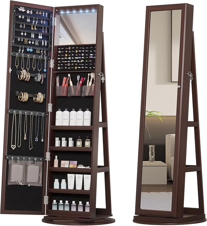 ????????????'?? ??????????????????Buy 2 Get 3 Free??Full Length Mirror Jewelry Armoire with LED Lights