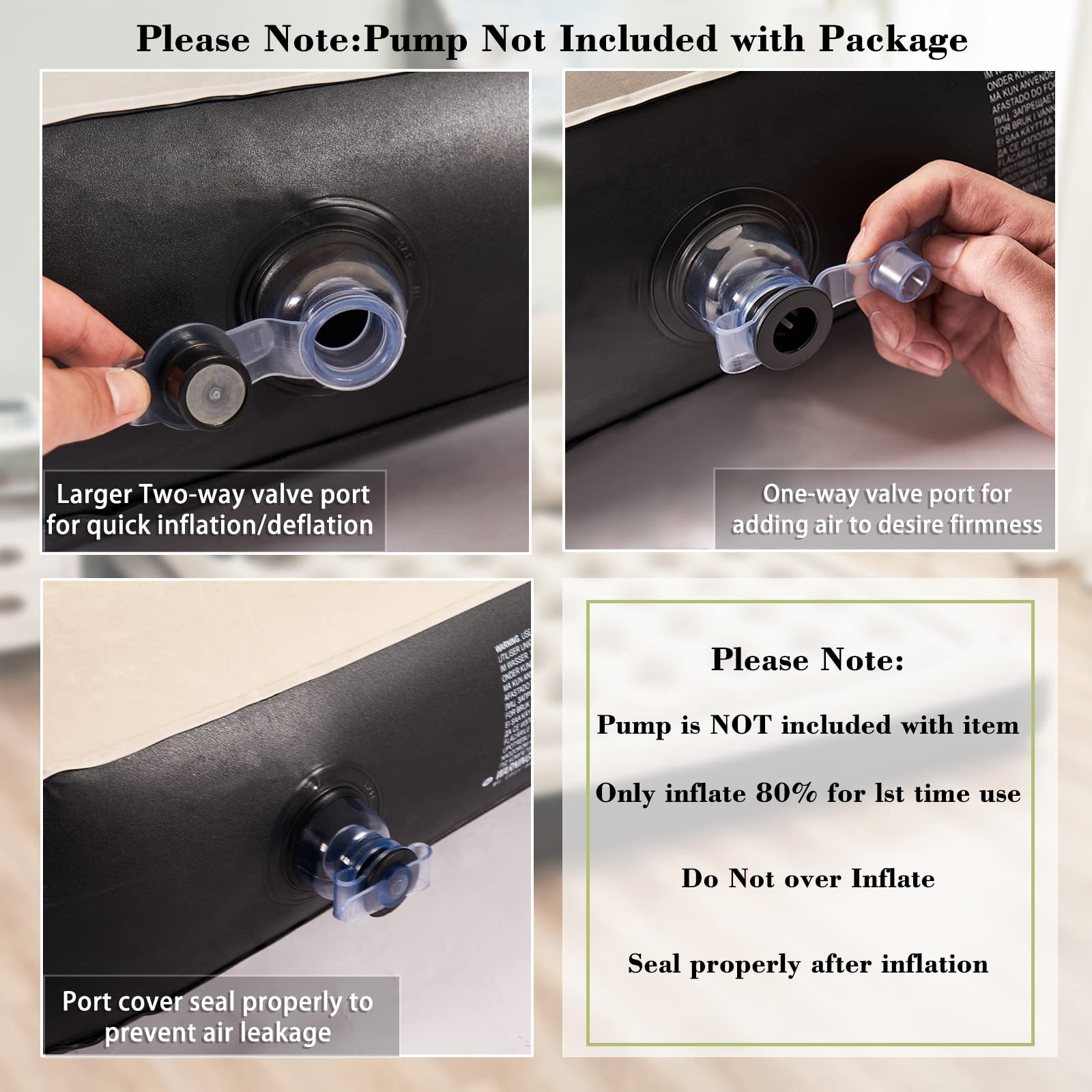 Inflatable Air Mattress with a Headboard And Pillows