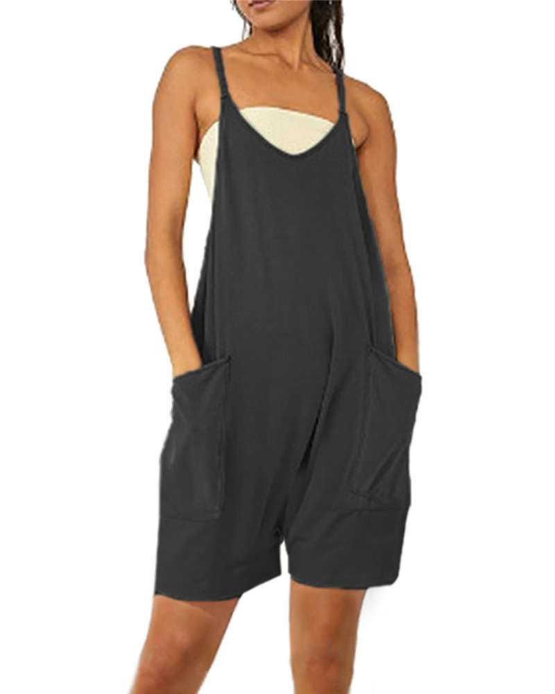 Sleeveless Romper with Pockets-boocean.com