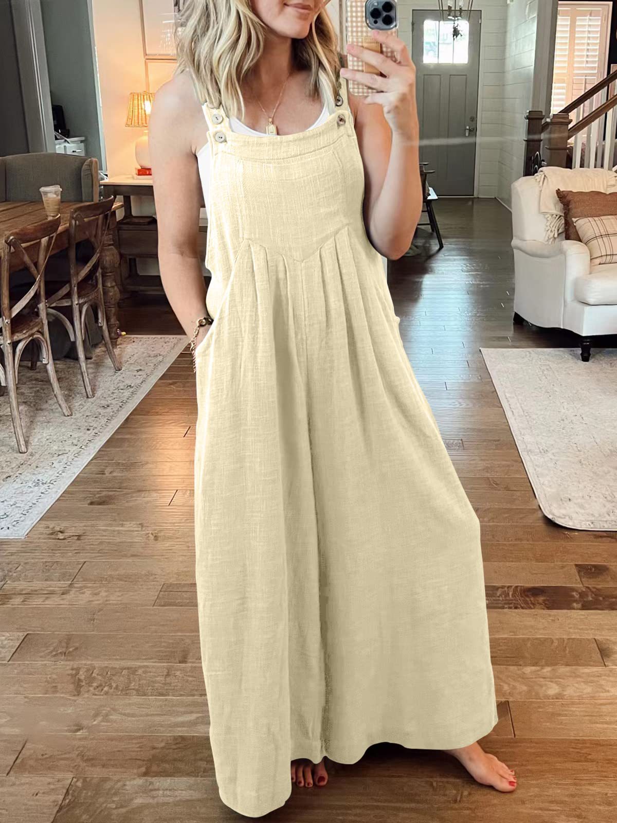 Plus Size Wide Leg Overalls Jumpsuit-boocean.com