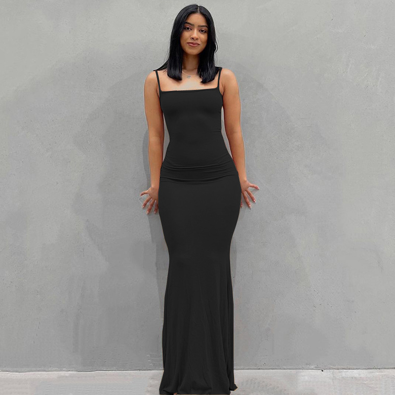 Women's Casual Lounge Long Slip Dress-boocean.com