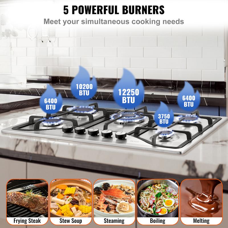 Gas Cooktop, Various specifications, Burners Built-in Gas Stove Top