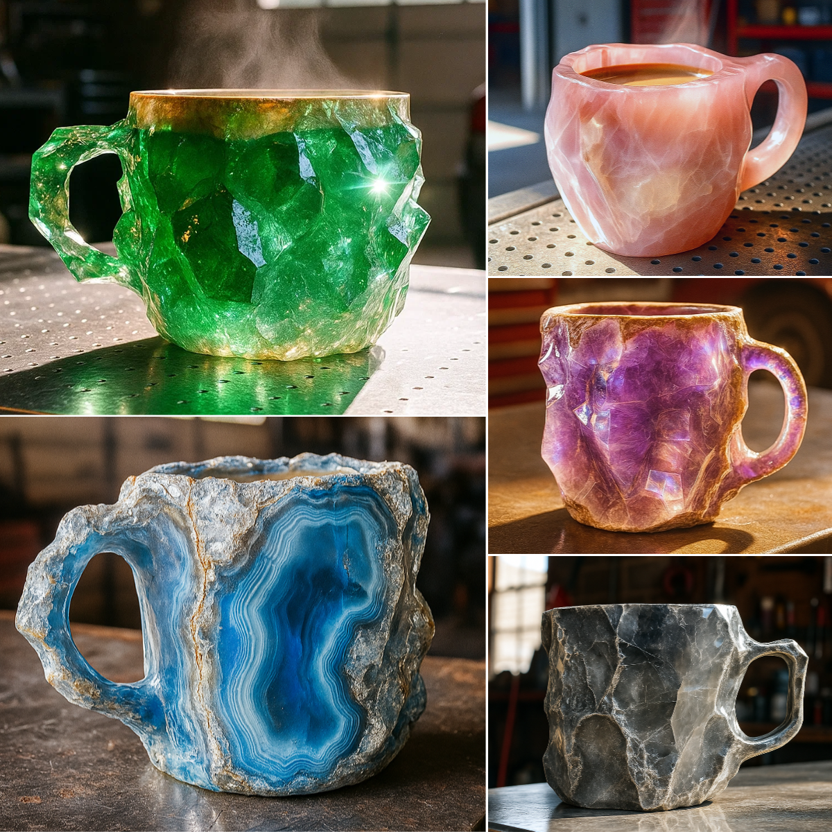🏆Flash Sale 60% OFF - 💎Handmade Mineral Crystal Coffee Mugs