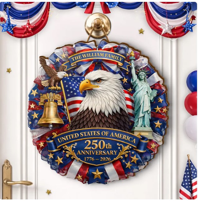 Personalized America 250th Anniversary Custom Wood Sign 