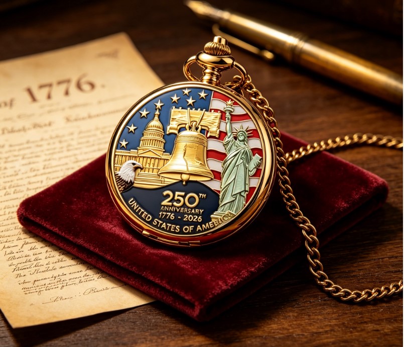 250th Anniversary Statue of Liberty Commemorative Pocket Watch
