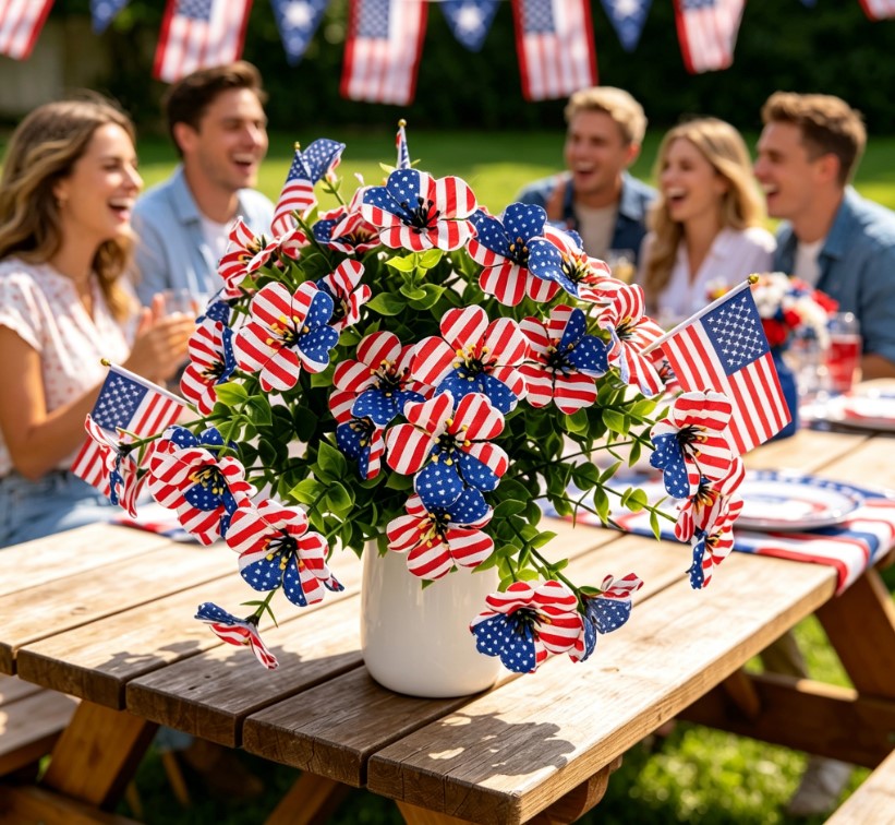🔥LAST DAY 49% OFF - Artificial violet American flag flower
