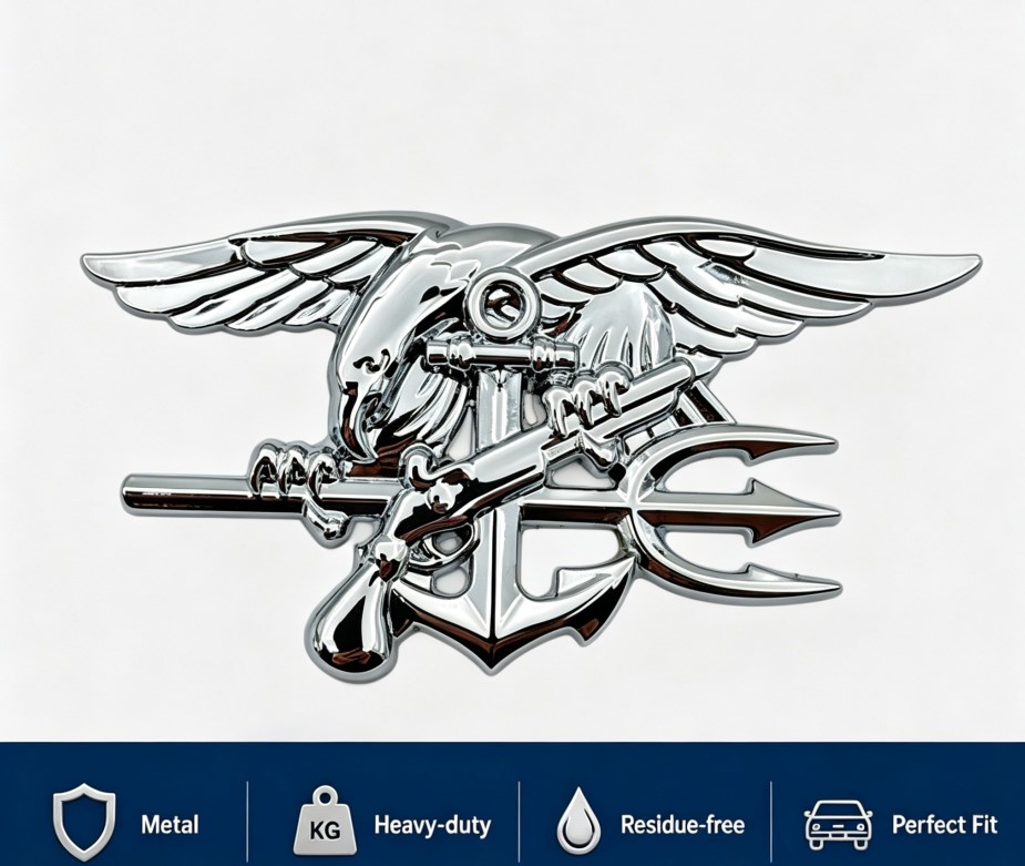US Navy 250th Anniversary SEAL Trident Metal Car Emblem