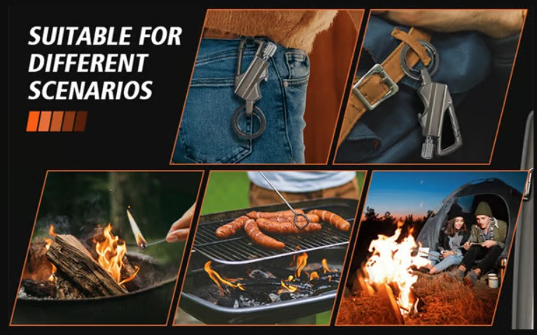 ✨ Permanent Match Infinity Lighter with Multitool Keychain Bottle Opener