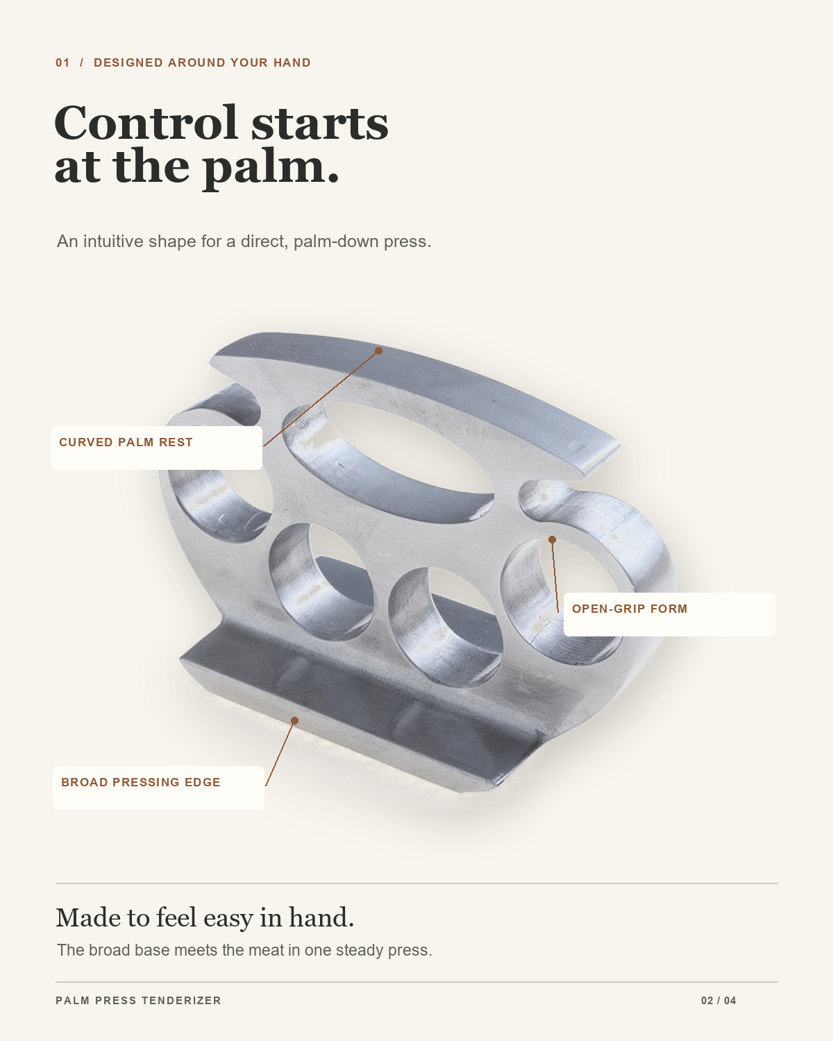 Ergonomic Palm Press Tenderizer