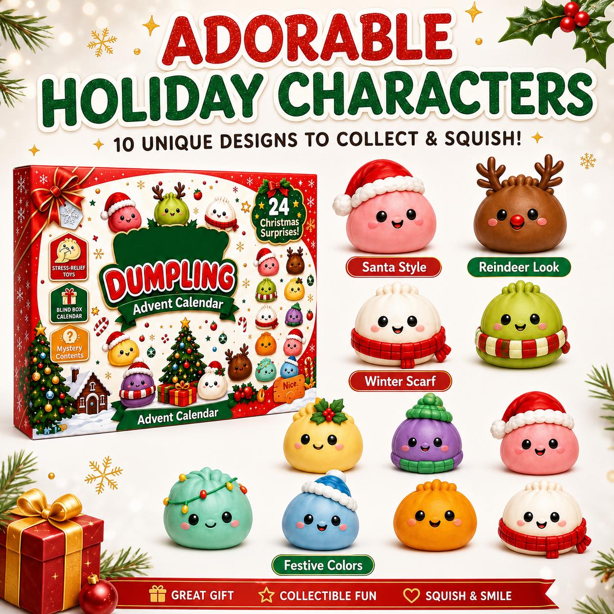 2026 Dumpling Squishy Advent Calendar - Indoor Recreation Stress Relief Toy, 24 Surprise Kawaii Mini Food Squishy Figures, Cute Christmas Countdown Holiday Gift 2026 Dumpling Squishy Advent Calendar - Indoor Recreation Stress Relief Toy, 24 Surprise Kawaii Mini Food Squishy Figures, Cute Christmas Countdown Holiday Gift