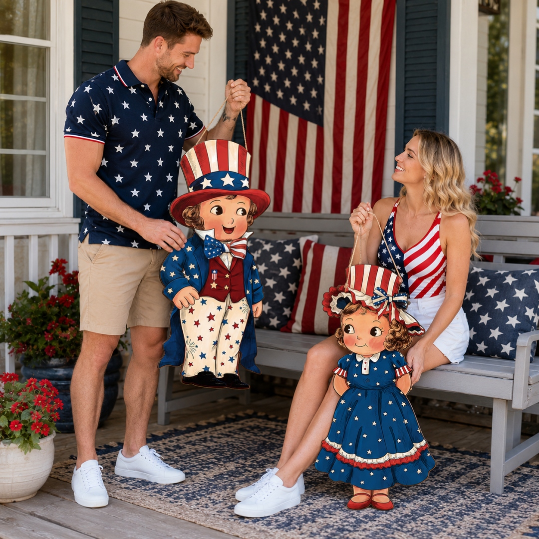 Patriotic Wooden Hanging Door Signs