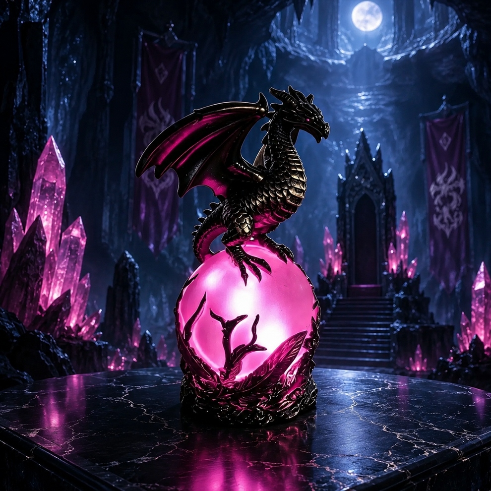🔮Gothic Dragon LED Crystal Ball Lamp for Dark Aesthetic Decor