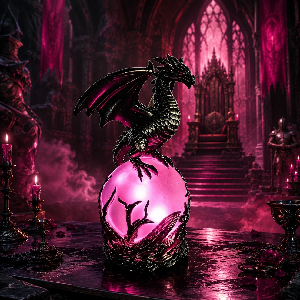 🔮Gothic Dragon LED Crystal Ball Lamp for Dark Aesthetic Decor