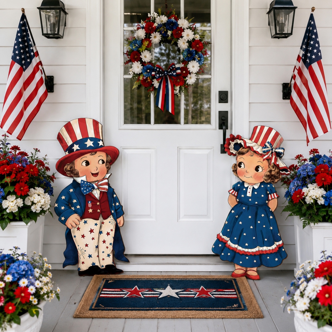 Patriotic Wooden Hanging Door Signs