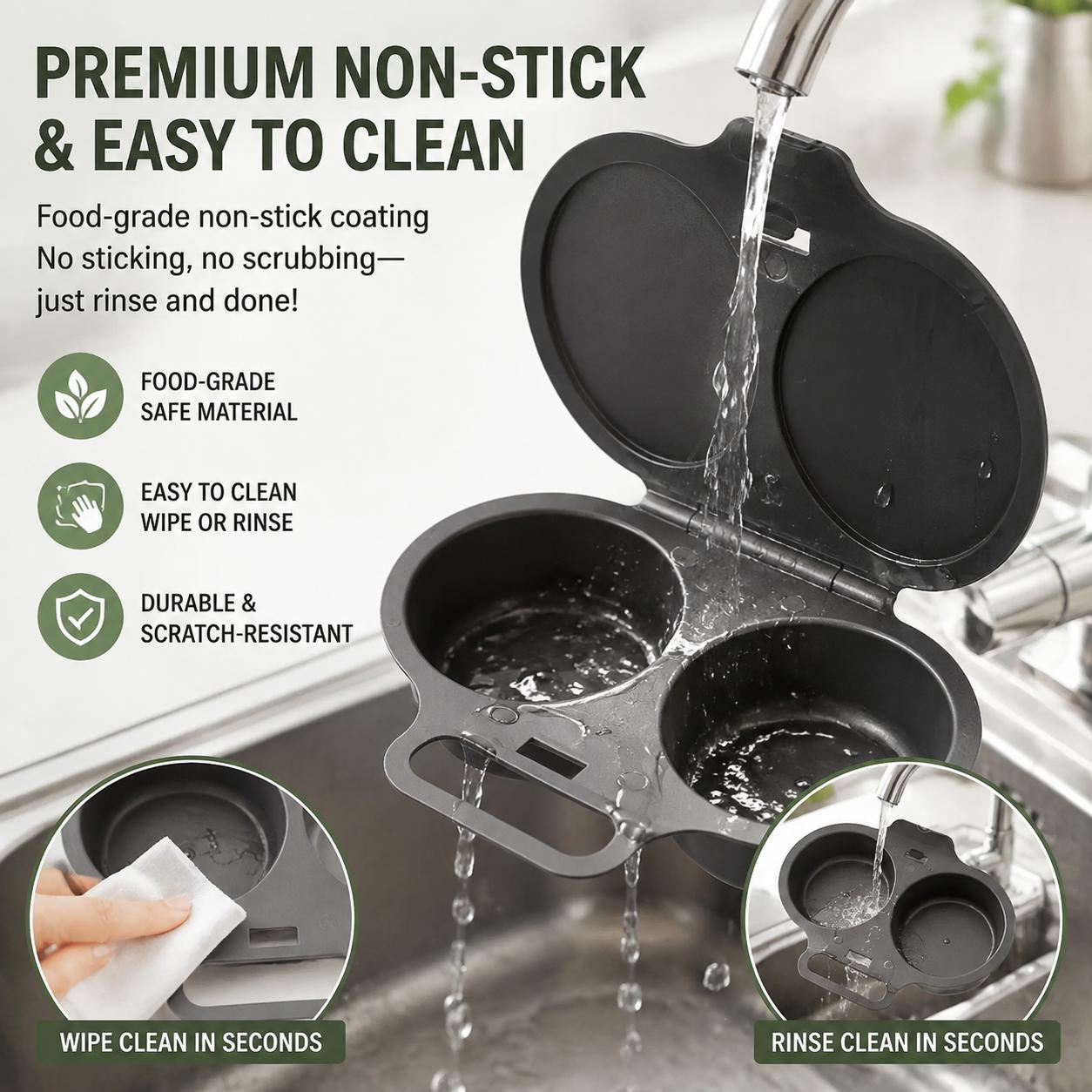 Easy to Clean Microwave Egg Steamer Mold BPA‑Free,Food‑Grade Plastic PP Material - Non-Stick,2 Cup Round Egg Maker, Perfect Shape, Quick Prep, Healthy Cooking Gadget for Kitchens, Easy Egg Cooker Home Egg Boiler Dishwasher-safe Omelette Maker (Dark Gray) Easy to Clean Microwave Egg Steamer Mold BPA‑Free,Food‑Grade Plastic PP Material - Non-Stick,2 Cup Round Egg Maker, Perfect Shape, Quick Prep, Healthy Cooking Gadget for Kitchens, Easy Egg Cooker Home Egg Boiler Dishwasher-safe Omelette Maker (Dark Gray)