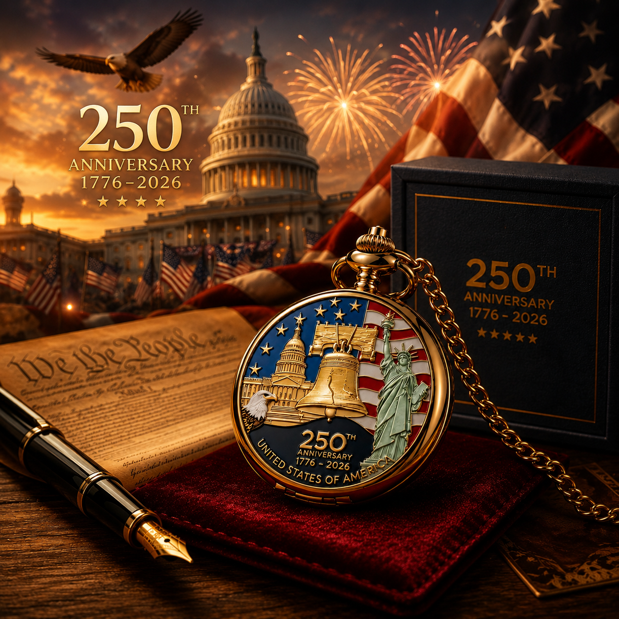 🔥Father’s Day Special 49% OFF  - 250th Anniversary Statue of Liberty Commemorative Pocket Watch