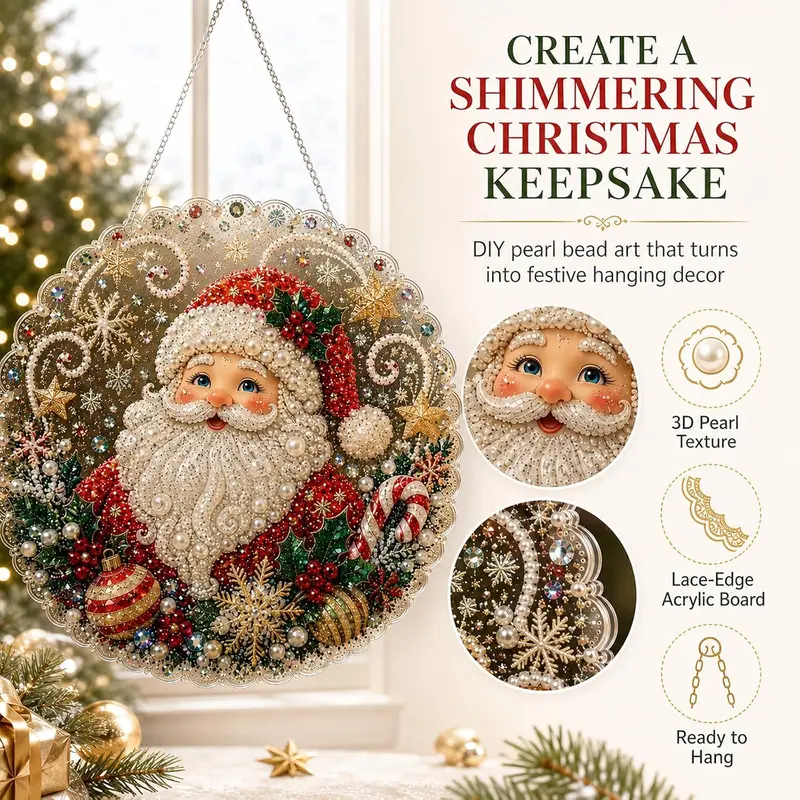 🎄DIY Pearl Diamond Painting Suncatcher Handicraft Kit