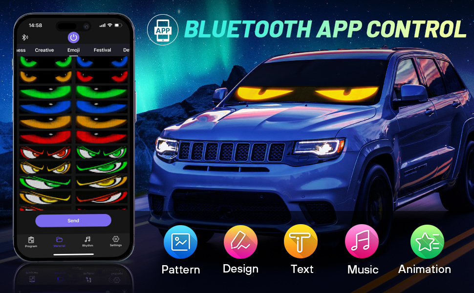 led light sign for car