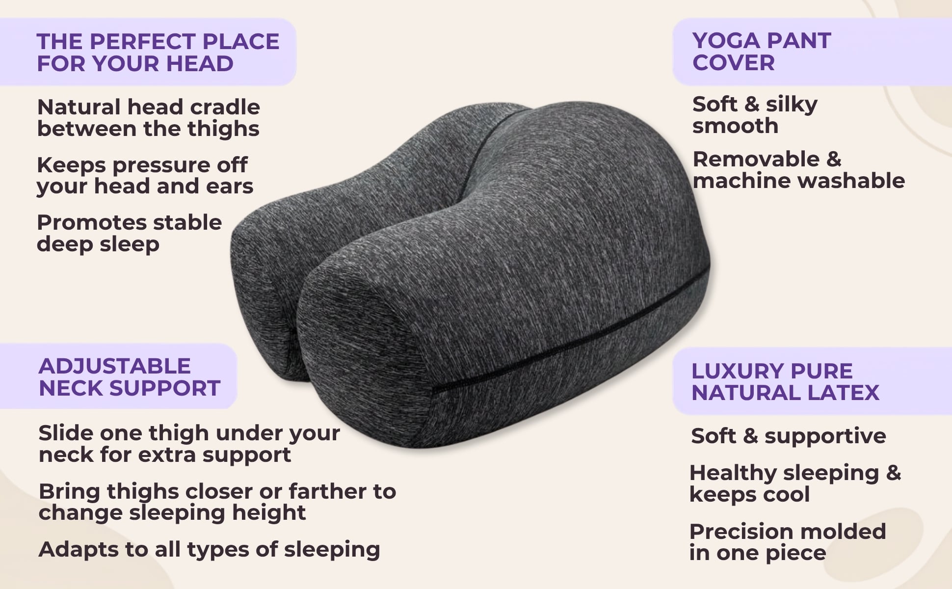 The Buttress Pillow ergonomic butt-shaped design for better sleep