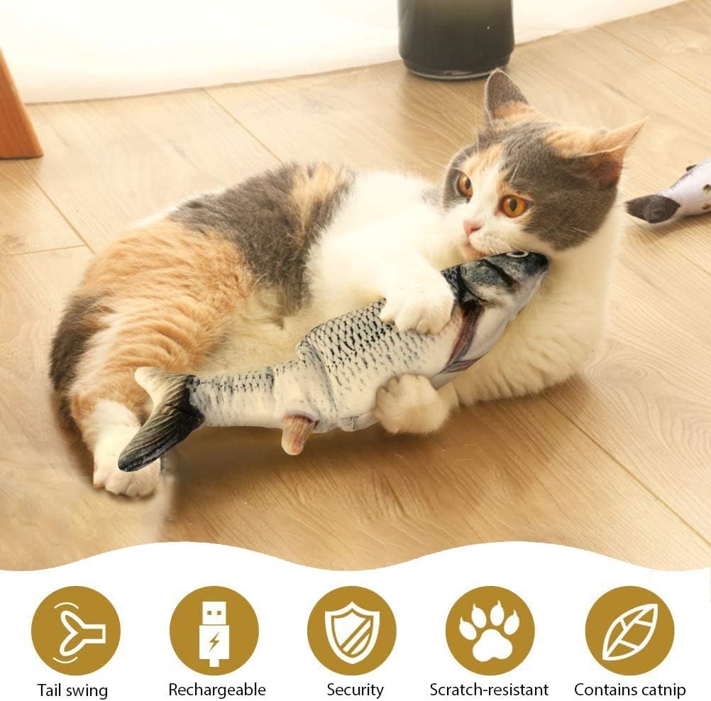 Last Day 50% OFF🐱Electric Moving Cat Fish Toy