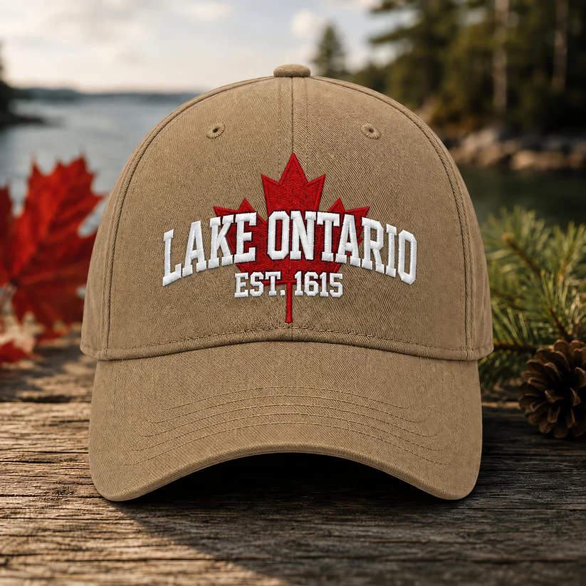 🍁Lake Ontario Forever – Heritage Embroidered Cap (🧢100% Cotton)