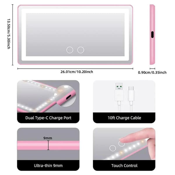 🔥Car LED Makeup Glass丨Three Gear Adjustment  Sun Visor Vanity Mirror