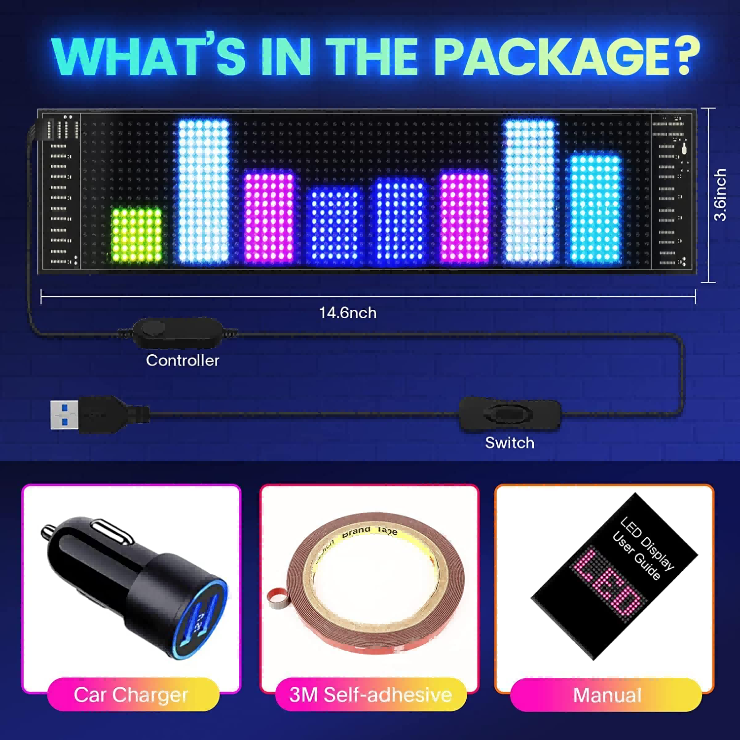 🔥2025 Hot Sale 49% OFF✨DIY Car Dynamic LED Smart Colorful Eye Lamp Soft Screen🚚Buy 2 Free Shipping