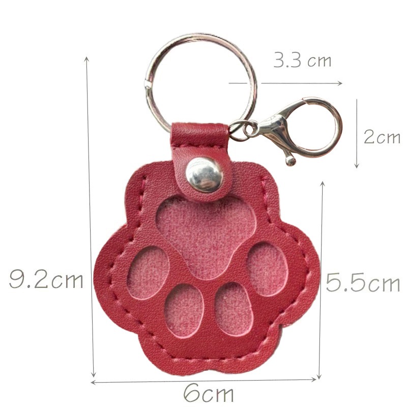 Memorial Leather Pet Hair Storage Keychain