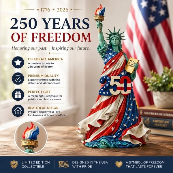 US 1776–2026 Liberty Statue🗽 Celebrate 250 Years of Freedom in Bold American Style 🔥