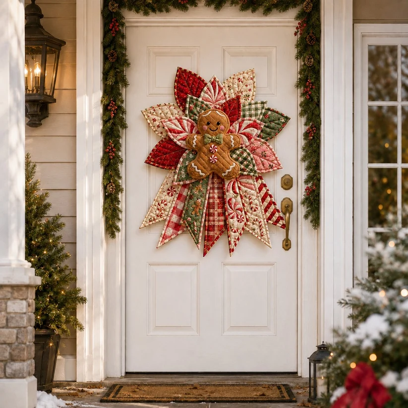 🎄Festive Quilted Christmas Door Hanging DIY Sewing Kit