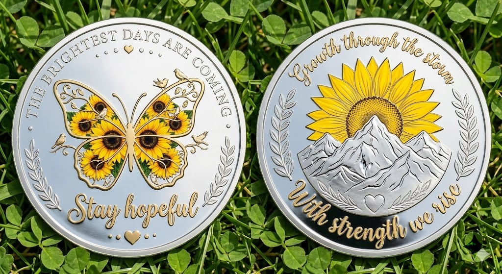  SUNFLOWER & BUTTERFLY HOPE COIN 