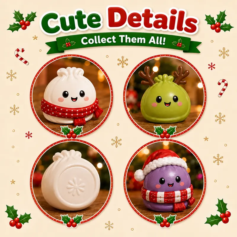 24-Day Dumpling Squishy Toy Countdown Calendar with Glitter Squeeze Toys